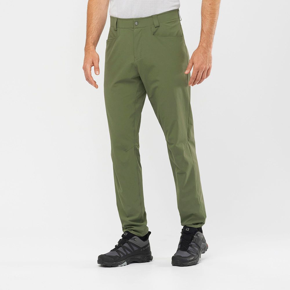 Salomon Singapore Mens Pants - WAYFARER TAPERED Olive | 15396-IDKA